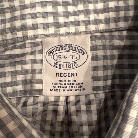 BROOKS BROTHERS MENS REGENT LONG SLEEVE BUTTON SHIRT 15 1/2 -35 NON IRON - Picture 6 of 8